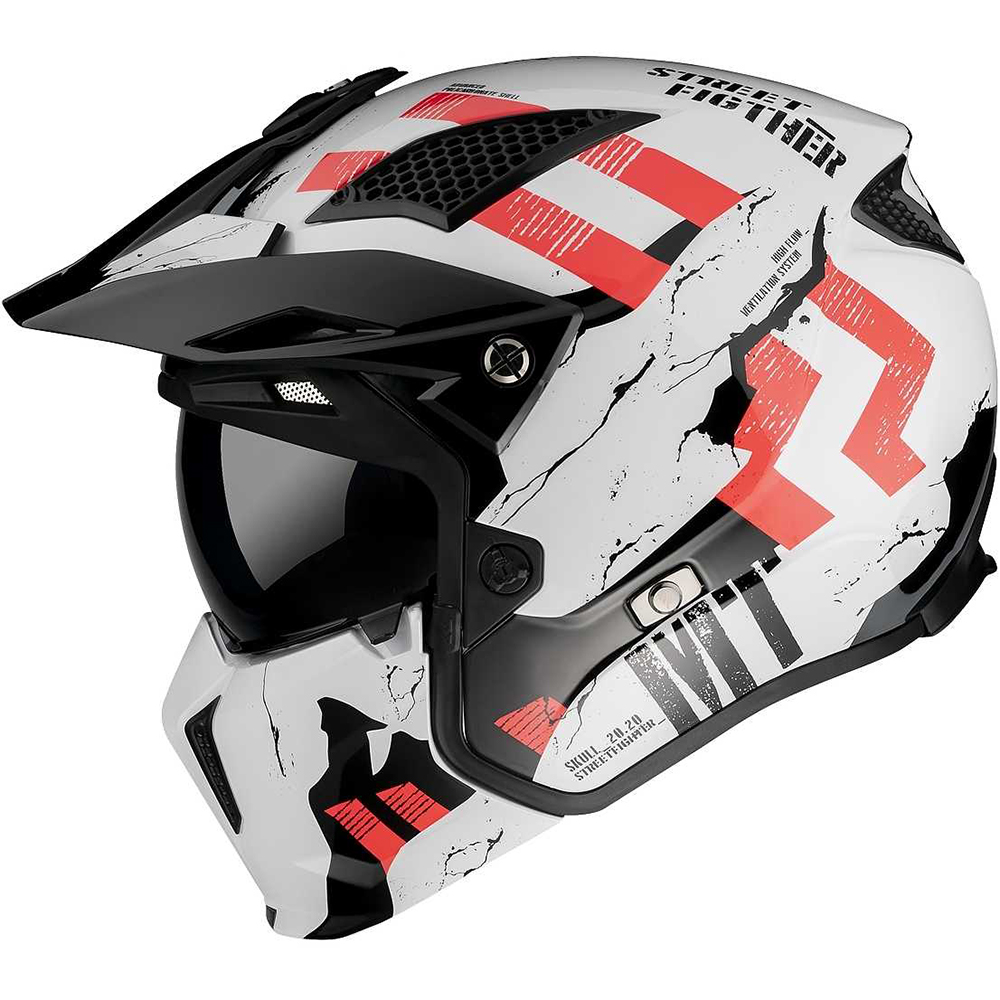 MT Helmets Streetfighter Skull Gloss Pearl White XS